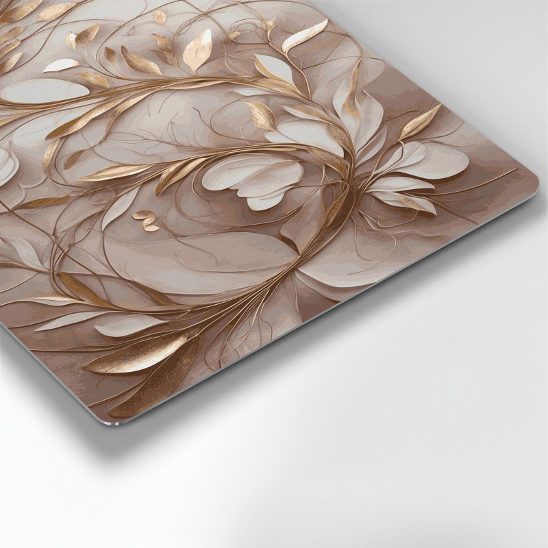 "Abstract Florals 87", art mural en métal gris, H 16 po x l 20 po