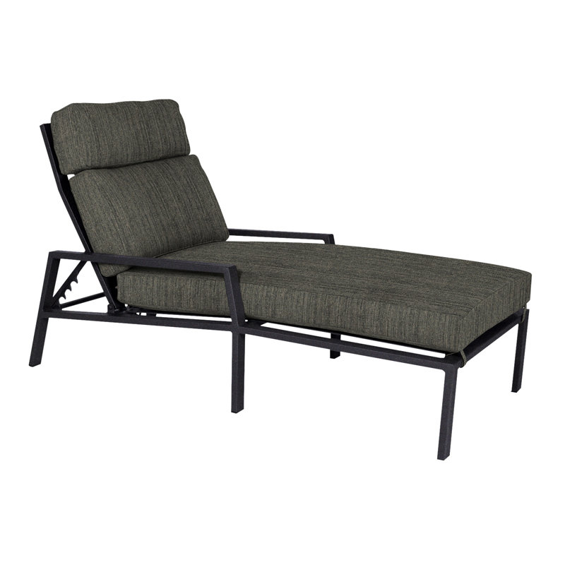Aris Outdoor Chaise Lounge, Graphite, Alcazar Redwood
