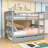 Full Over Full Wooden Bunk Bed With Twin Trundle And Convertible Design-761137985