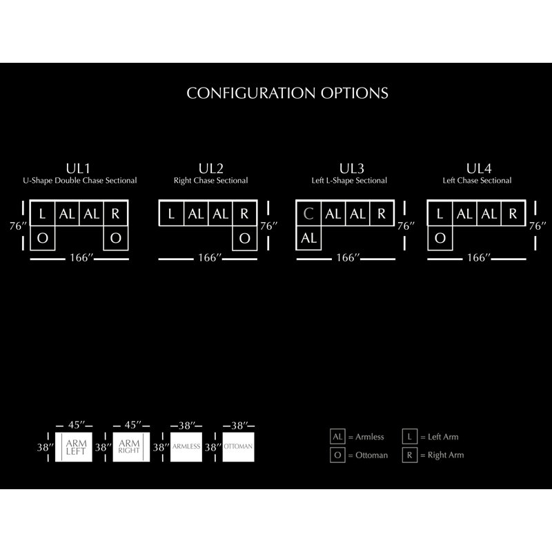Canapé modulaire symétrique avec repose-pieds 166 po Seda, Blanc cassé Revolution®, Main avant