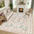 Washable Floral Boho Area Rug Modern with Non-Slip Backing for Living Room Bedroom-Blue-863149437-869821752