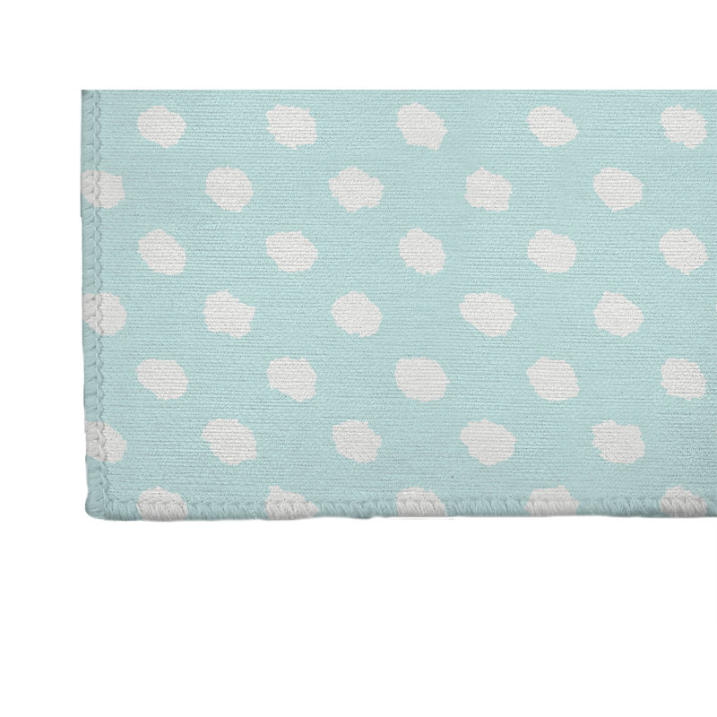 Tapis de bureau léger Grunge Dot, L 7 pi x L 5 pi, Bleu clair