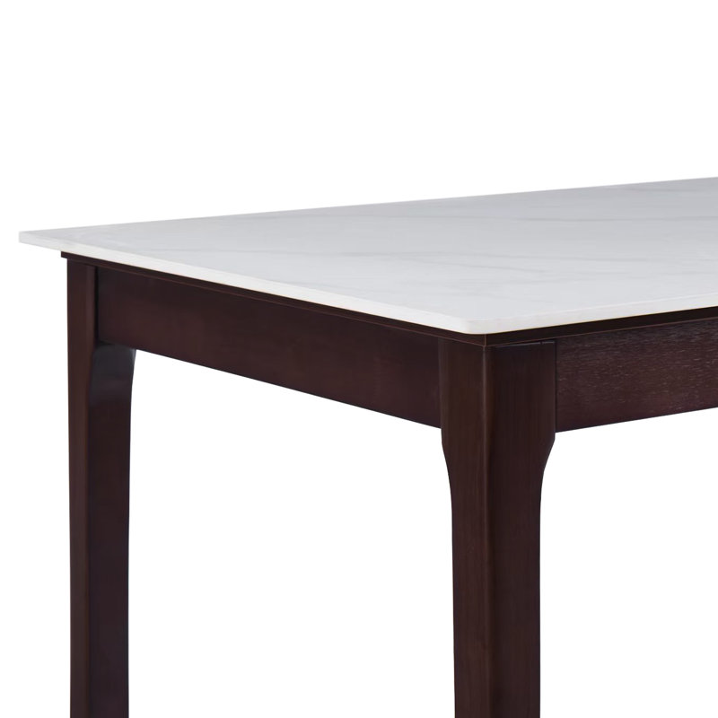 Table de salle à manger Mina, Bois d'hévéa brun, 62 po de largeur