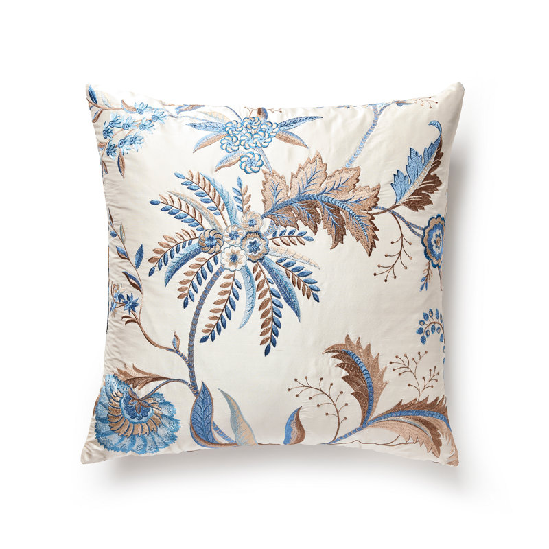 The MET x The House of Scalamandre Seraphine Pillow, Sky/Stone Floral