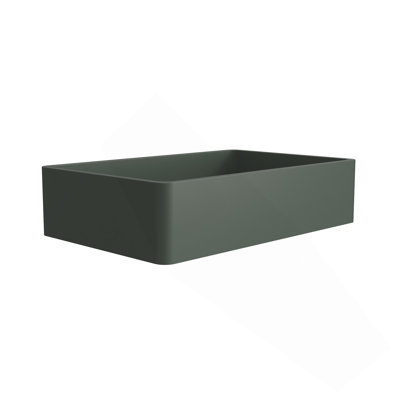 Lavabo vasque de salle de bain rectangulaire moderne 19,7 po, vert foncé