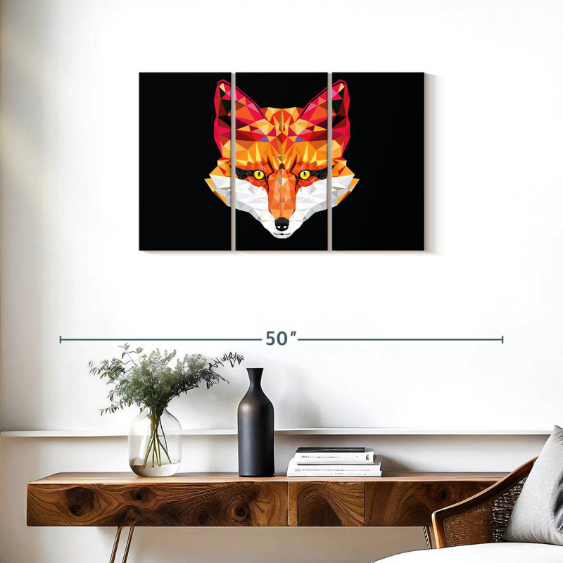 Geometric Fox, 20" H x 33" W