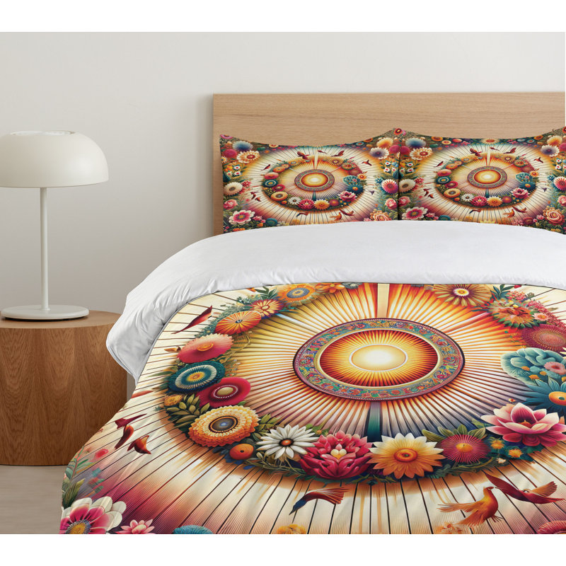 Floral Duvet Cover, Queen Duvet Cover + 2 Standard Shams