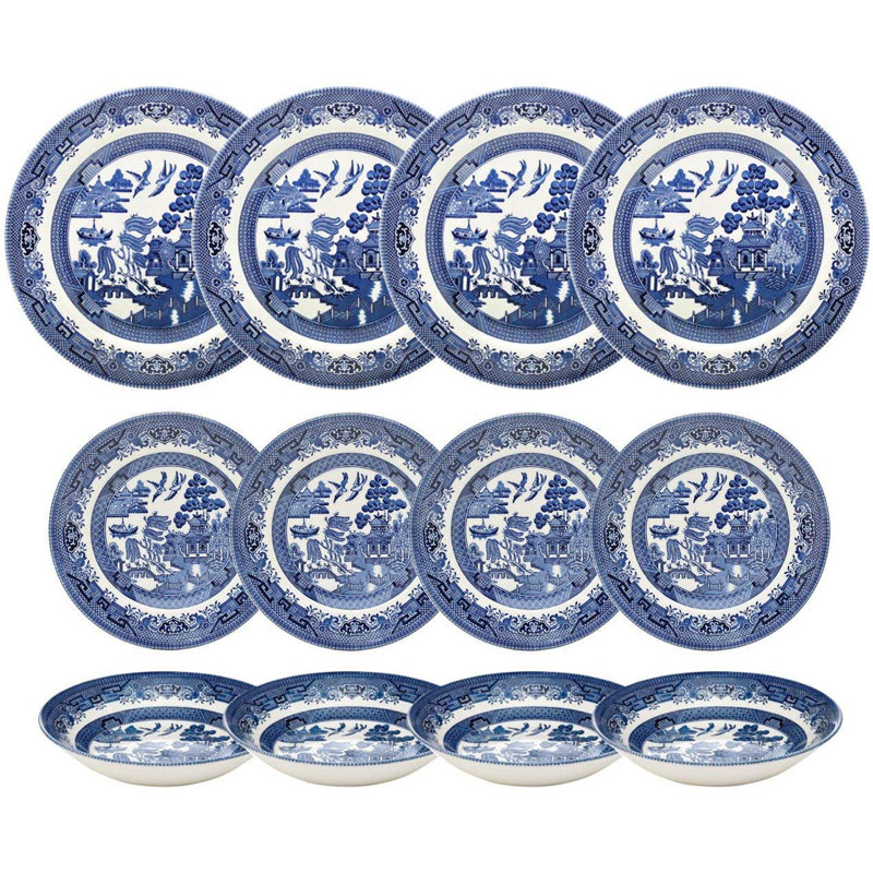 Service de table 12 pièces, service pour 4 Churchill Willow