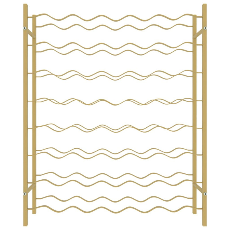 Clora 36 Bottle Floor Wine Bottle Rack, Gold, 80cm H x 64cm W x 22cm D