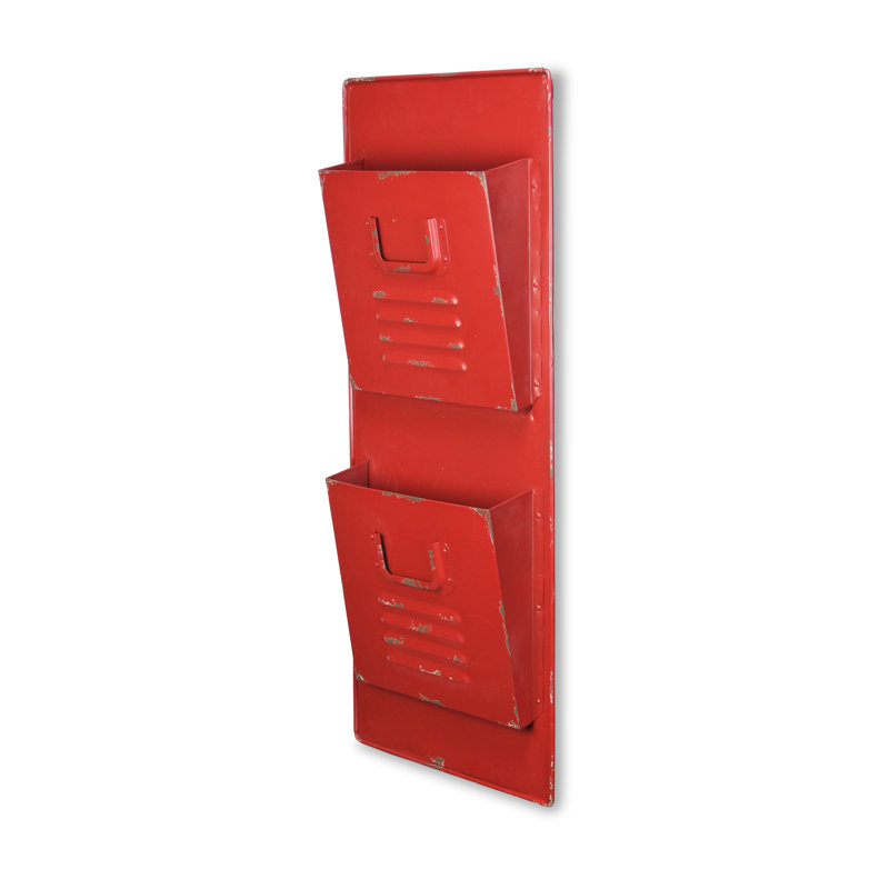 Metal Wall Organizer, Red