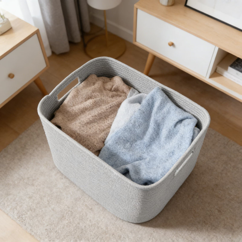 Bacs de rangement pliables en tissu avec poignées, 3 cubes de rangement pour tablettes, placard, jouets et rangement, Gris