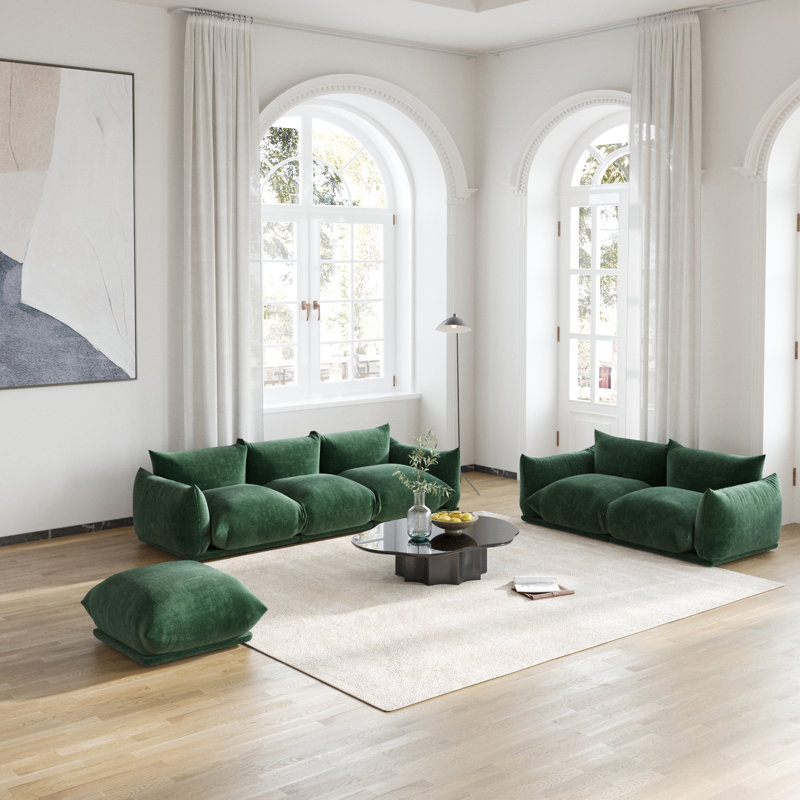 Canapé modulaire en tissu 5 pièces Minarik, Vert