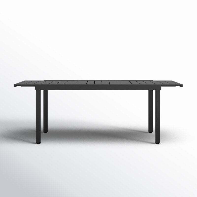 Alyah Rectangular Metal Extendable Outdoor Dining Table