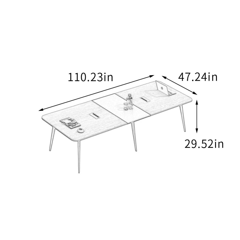 Table de conférence Modern Office, H 29,52 po x L 110,23 po x l 47,24 po