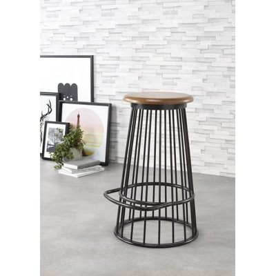 Bret Mango Solid Wood Bar Stool