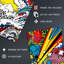 Abstract Pop Vibrant Comic Book Style Bang Colour Explosion - 3 Piece No Frame Print Set-242713323