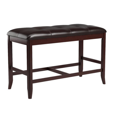 Counter Height Dining Bench In Deep Brown Finish by Red Barrel Studio