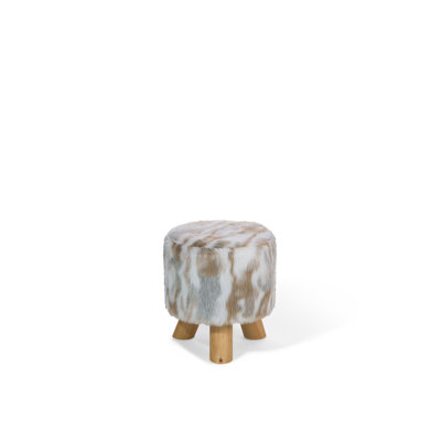 33cm Wide Round Animal Print Standard Ottoman