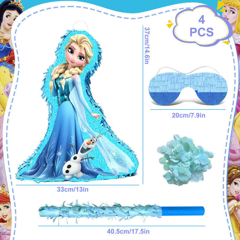 4 Pcs Elsa Princess Pinata, Elsa Princess Pinatas Bundle