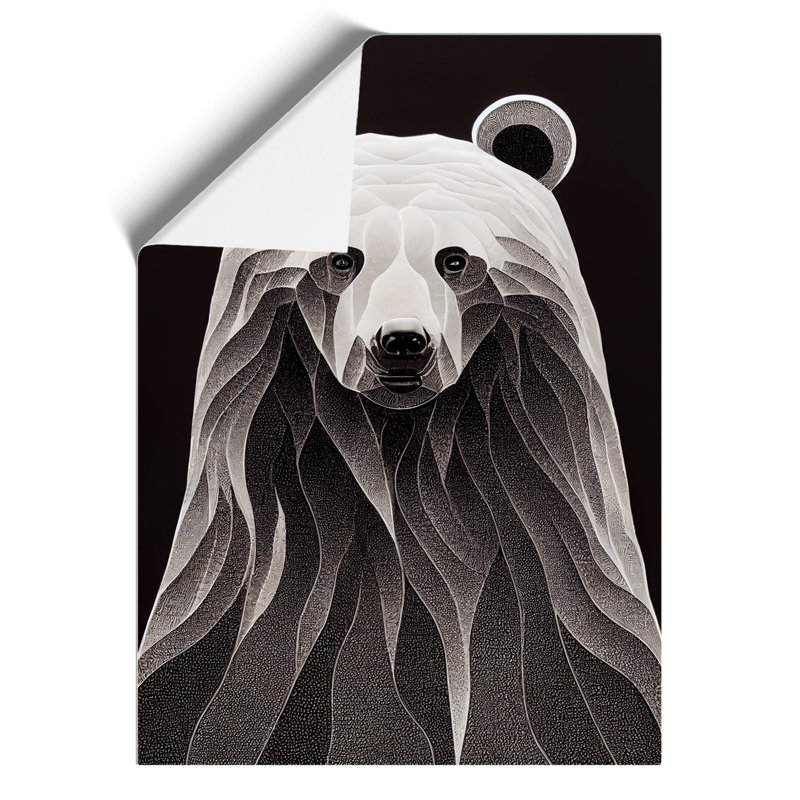 Bear Portrait No.4 Abstract - Wall Art, 29.7cm H x 21cm W x 3cm D, Paper, No Matte