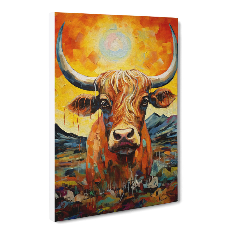 Highland Cow Expressionism - Wrapped Canvas, 50cm H x 35cm W x 3cm D