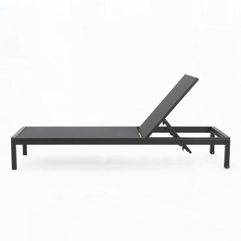 Outdoor Chaise Lounge Chair Set Of 2, Black