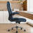 YAMASORO Ergonomic Executive Office Chair with Adjustable Lumbar Support, PU Leather Swivel High Back Home and Office Comfort Computer Desk Chair for Adults, Navy Blue-1627317700