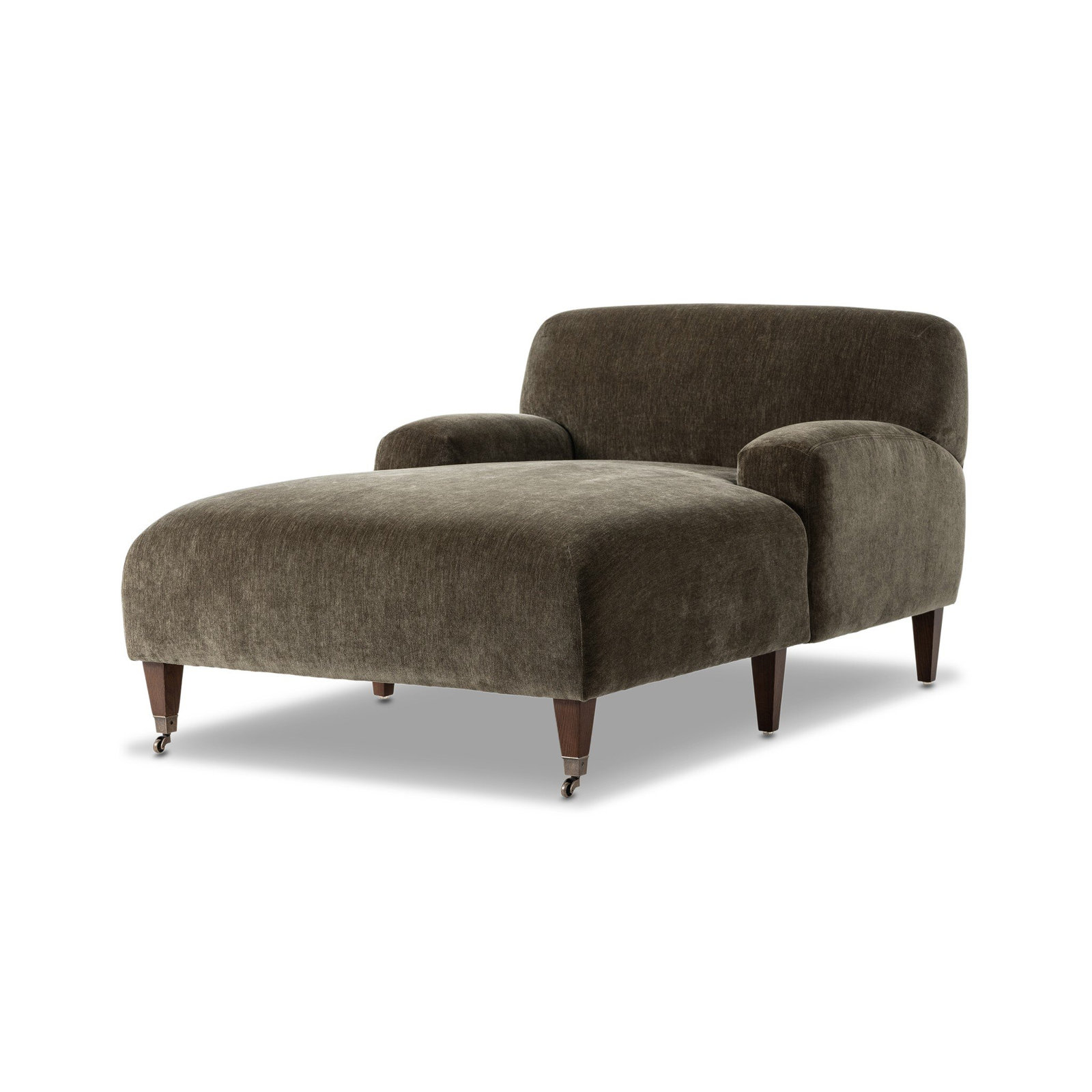 Kent Upholstered Chaise Lounge, Malmo Olive Polyester Blend