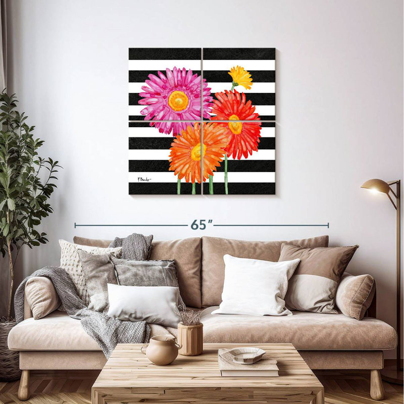 Harnek Helena Daisies I Stripes, H 38 po x l 38 po