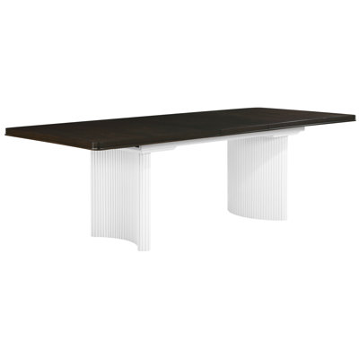 Carena Rectangular Dining Table In White And Brown