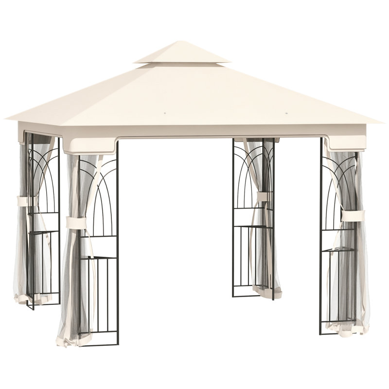 Auvent de terrasse pour pavillon de jardin 10 pi x 10 pi, crème