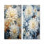 Blooming Mums, peinture en beige et bleu - ensemble de 2 reproductions d'art mural de mamans-102584651-102584652
