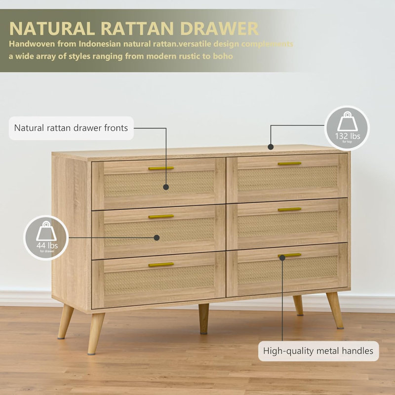 Commode 6 tiroirs Bronwynn