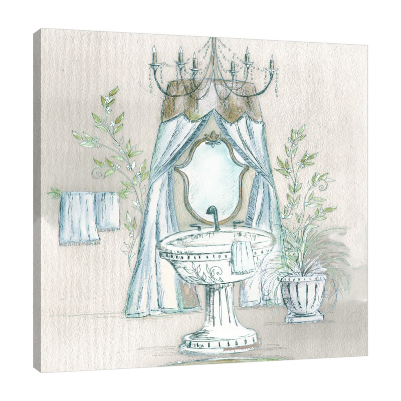 French Dressing Room: Aqua Sink - Impression sur toile tendue, H 18 po x l 18 po x P 1,5 po