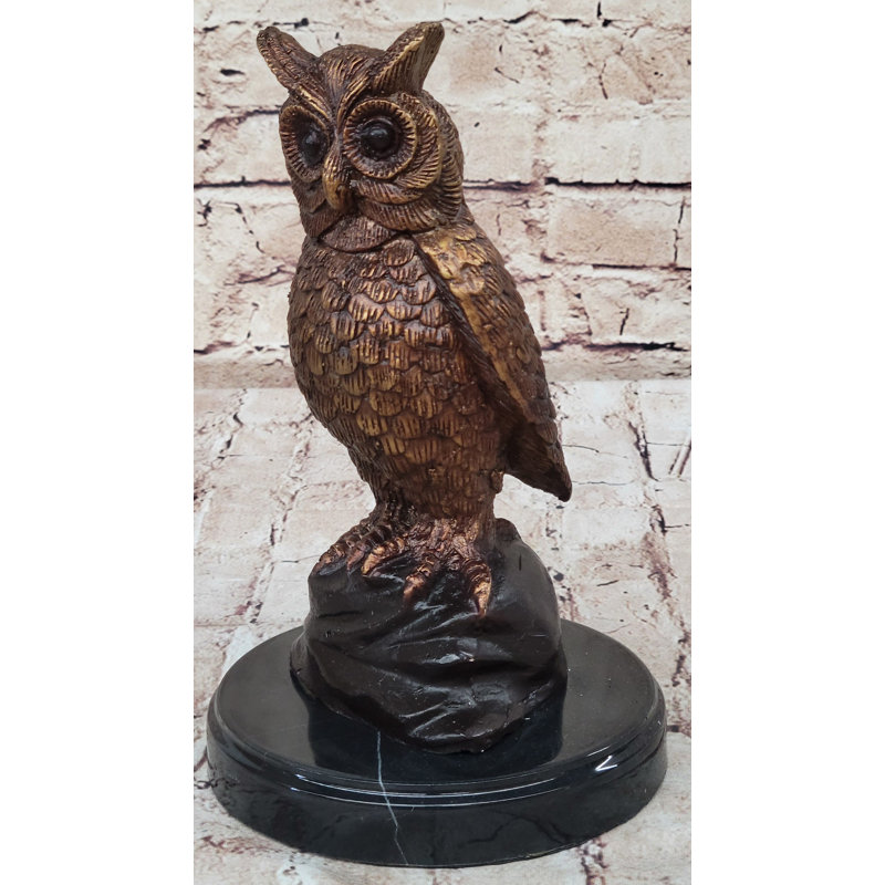 Sculpture hibou miniature en métal Hot Bronze