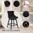 Velvet Upholstered 360° Swivel Counter Height Bar Stool with Back, Nailhead Trim and Sturdy Solid Wood Legs, Comfortable Chair for Kitchen, Dining, Restaurant-638126453-638126448-638126461