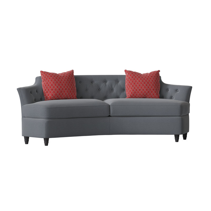 Cee Zee Upholstered 91'' Sofa, Elise Harbor, Bisque, Amelia Azalea