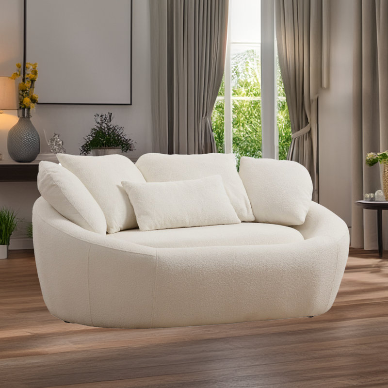 2-Seat Sofa Loveseat With 4 Pillows