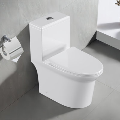 Upiker 1.6 GPF Elongated Comfort Height Floor Mounted One-Piece Toilet (Seat Included) -  UP6629W