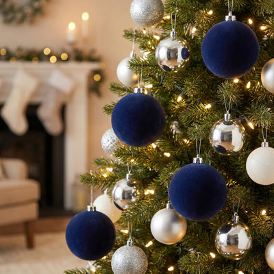 120Mm Shatterproof Flocked Ball Ornament