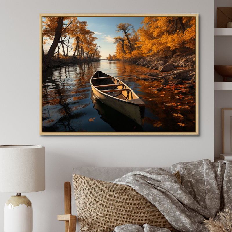 Canada River Rhapsody I sur toile, Cadre naturel flottant, H 12 po x l 20 po x P 1 po