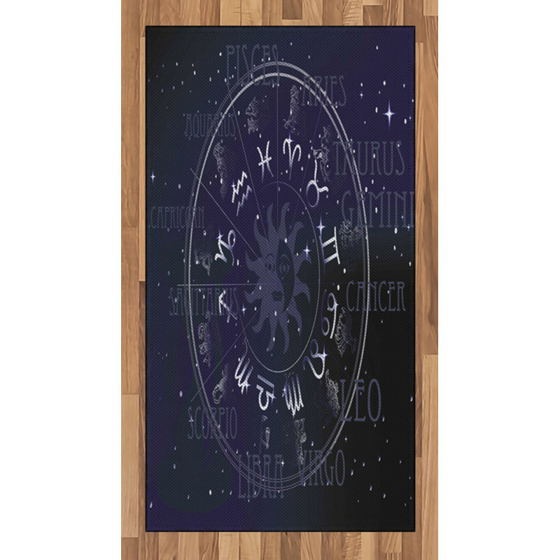 Astrology High Density Long Fiber Poly Threads Decorative Area Rug Carpet, Rectangle 2'7" x 5'
