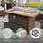9 Piece Patio Sofa with Rectangle Fire Pit Table and Ottomans-108198371