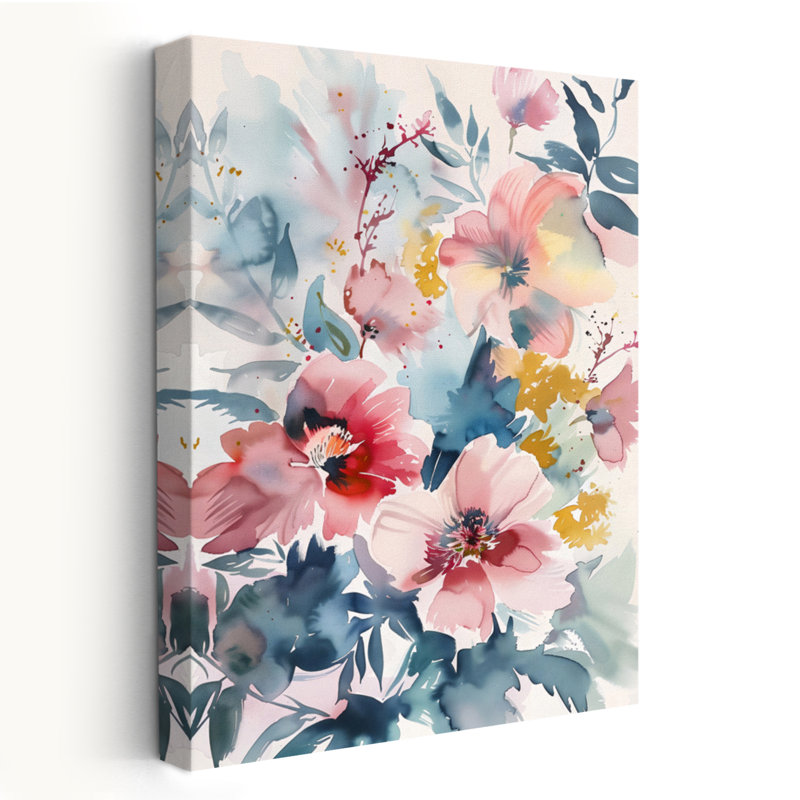 Fleurs et botanique Magnusson - aquarelle bouquet floral, H 24 po x l 16 po