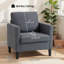 Fauteuil d'appoint rembourré avec siège rembourré épais, gris foncé