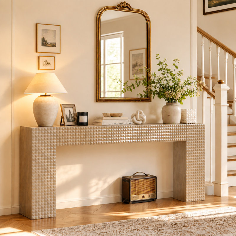 Table console extra longue de 79 pouces, table de canapé étroite et moderne