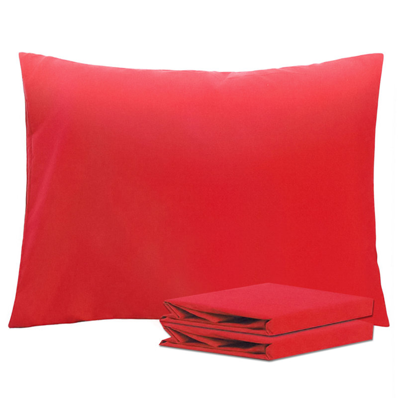 Taies d'oreiller de lit, 1800 taies d'oreiller en microfibre brossée avec fermeture à enveloppe - NTBAY, Rouge, Standard