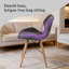 Chaise de salle à manger rembourrée moderne avec dossier, rembourrage en éponge à haute résilience et surface en cuir Pu avec pieds en bois massif pour plusieurs espaces, ensemble de 2 (noir)