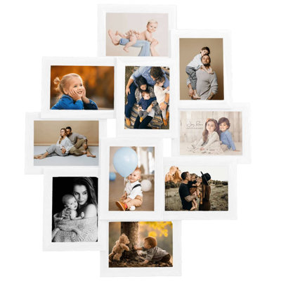 vidaXL Photo Frame MDF, Polystyrene 10 photos Modern