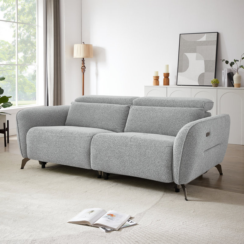 Ivy Bronx 80" Wide Chenille Upholstered Power Reclining Sofa For Living ...